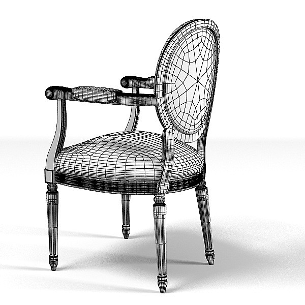 classic dining chair 3d model - classic dining chair round back... by shop3ds